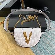 Versace V belt white leather bag  - 1