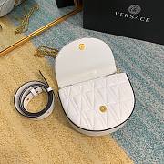 Versace V belt white leather bag  - 5