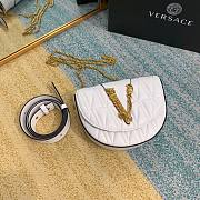 Versace V belt white leather bag  - 2