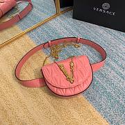 Versace V belt pink leather bag - 4