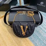 Versace V belt black leather bag - 1