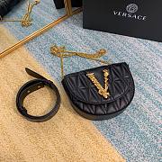 Versace V belt black leather bag - 5