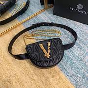 Versace V belt black leather bag - 3