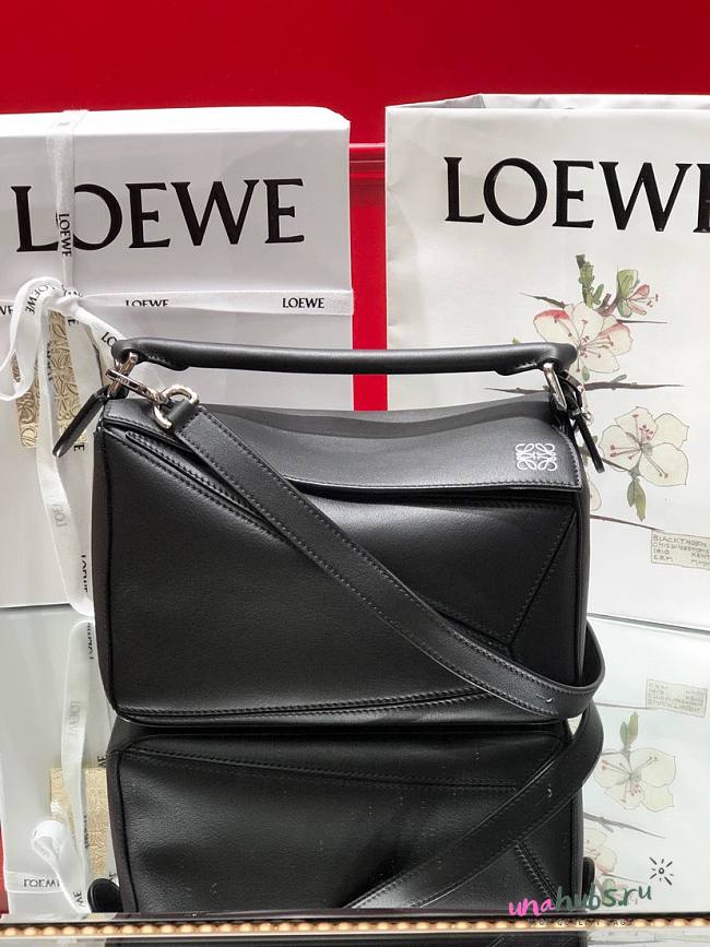 Loewe Black Smooth Small Puzzle Bag - 1