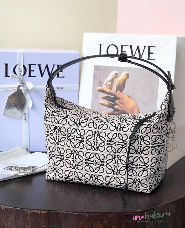 Loewe Cubi Small Anagram white leather bag - 1