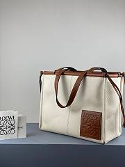 Loewe Cushion Tote in Anagram jacquard and calfskin small bag - 5