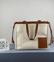 Loewe Cushion Tote in Anagram jacquard and calfskin small bag - 1