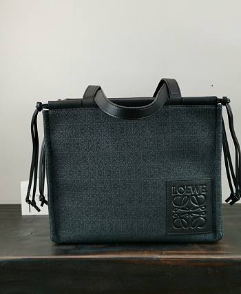 Loewe Cushion Tote Anagram calfskin black small bag