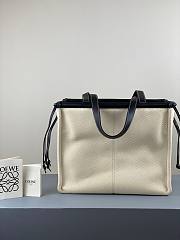 Loewe Cushion Tote in Anagram calfskin black small bag - 5