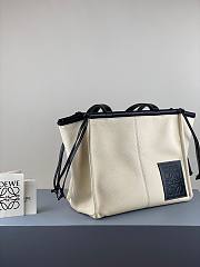 Loewe Cushion Tote in Anagram calfskin black small bag - 3