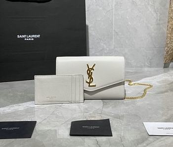 YSL uptown shoulder bag white 19cm