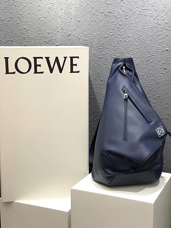 Loewe Anton grained calfskin backpack in blue