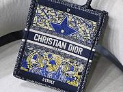 Dior mini book tote embroided blue - 6