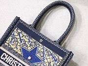 Dior mini book tote embroided blue - 5