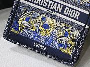 Dior mini book tote embroided blue - 4