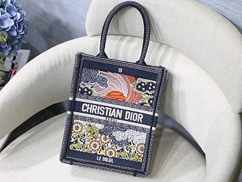 Dior mini book tote embroided orange