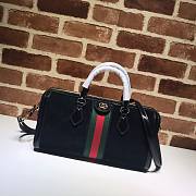 Gucci gg supreme black velvet handle bag  - 1