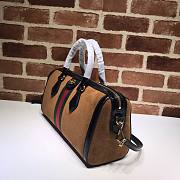 Gucci gg supreme brown velvet handle bag - 6