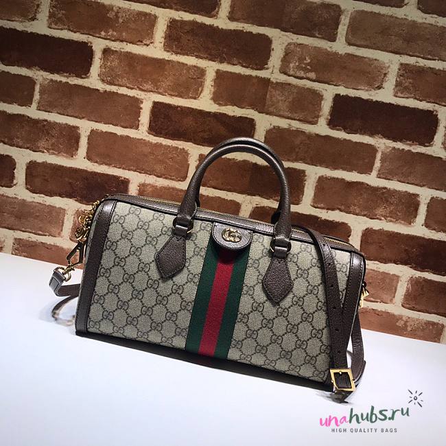 Gucci gg supreme brown handle bag - 1