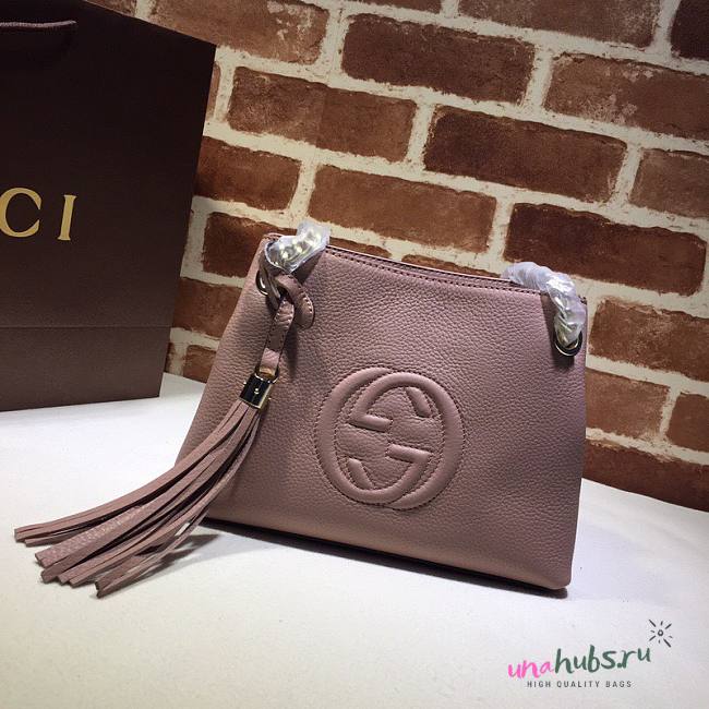 Gucci Soho Small Tote Bag Pink 387043  - 1