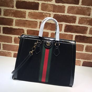Gucci Ophidia GG Medium Black Velvet Tote Bag 524537 