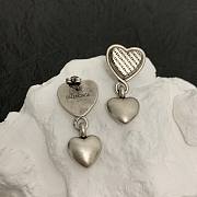 Balenciaga earings silver heart  - 1