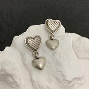 Balenciaga earings silver heart  - 5