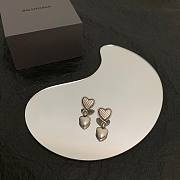 Balenciaga earings silver heart  - 4