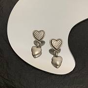 Balenciaga earings silver heart  - 3