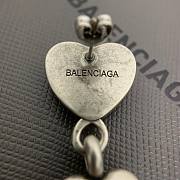 Balenciaga earings silver heart  - 2