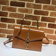 GUCCI Small Sylvie 1969 Top-Handle Brown Bag - 1