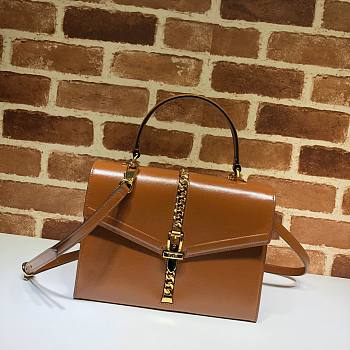 GUCCI Small Sylvie 1969 Top-Handle Brown Bag