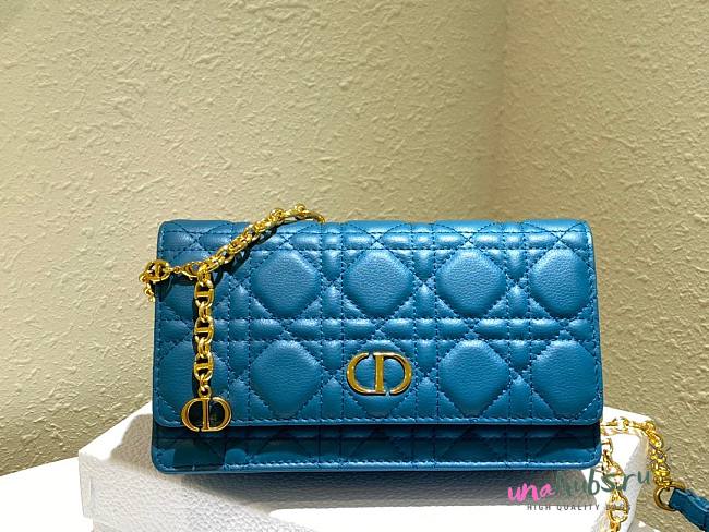 Dior caro blue shoulder bag  - 1