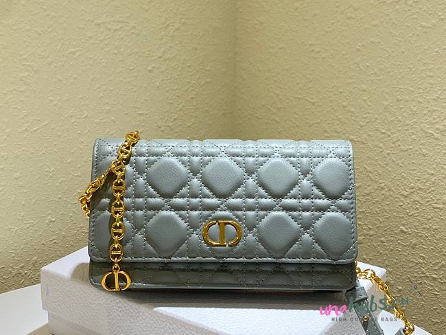 Dior caro gray shoulder bag - 1