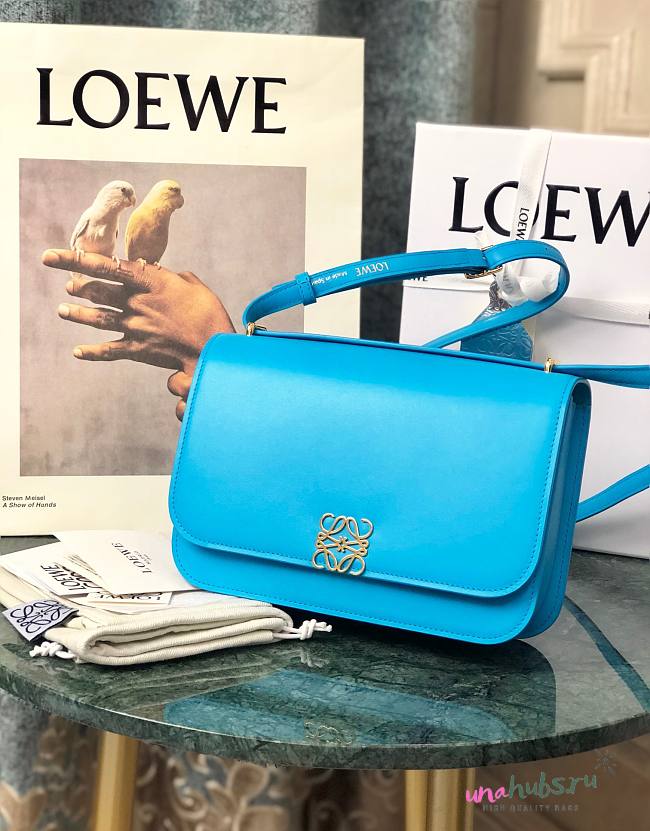 Loewe Goya leather shoulder bag in blue - 1