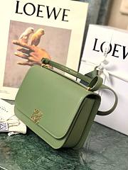 Loewe Goya leather shoulder bag in green - 6