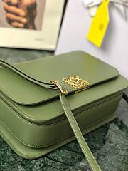 Loewe Goya leather shoulder bag in green - 4