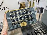  Chanel Boy Calfskin Blue Gold hardware 25cm - 4