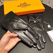 Hermes black leather gloves - 3