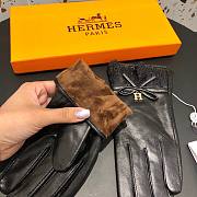 Hermes black leather gloves - 4