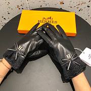 Hermes black leather gloves - 2