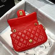 Chanel Lambskin & Gold-Tone Small Metal Flap Bag Red 20cm - 4