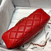 Chanel Lambskin & Gold-Tone Small Metal Flap Bag Red 20cm - 6