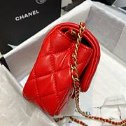 Chanel Lambskin & Gold-Tone Small Metal Flap Bag Red 20cm - 5