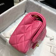 Chanel Lambskin & Gold-Tone Small Metal Flap Bag Pink 20cm - 5