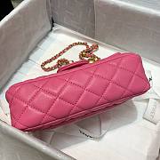 Chanel Lambskin & Gold-Tone Small Metal Flap Bag Pink 20cm - 6