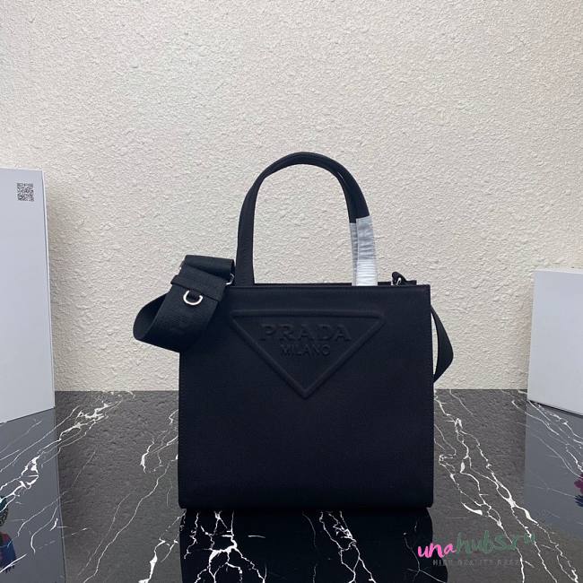 Prada Leather Tote Bag in black 1bg382  - 1