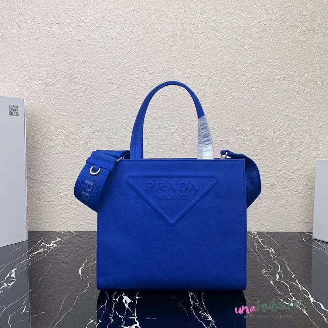 Prada Leather Tote Bag in blue 1bg382 - 1