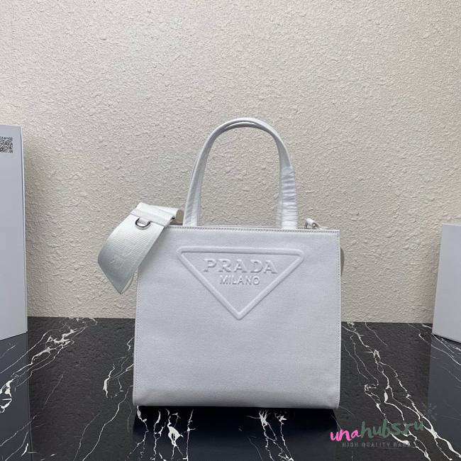 Prada Leather Tote Bag in white 1bg382 - 1