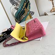 Chanel flap bag 2 tone pink bag 25cm - 3